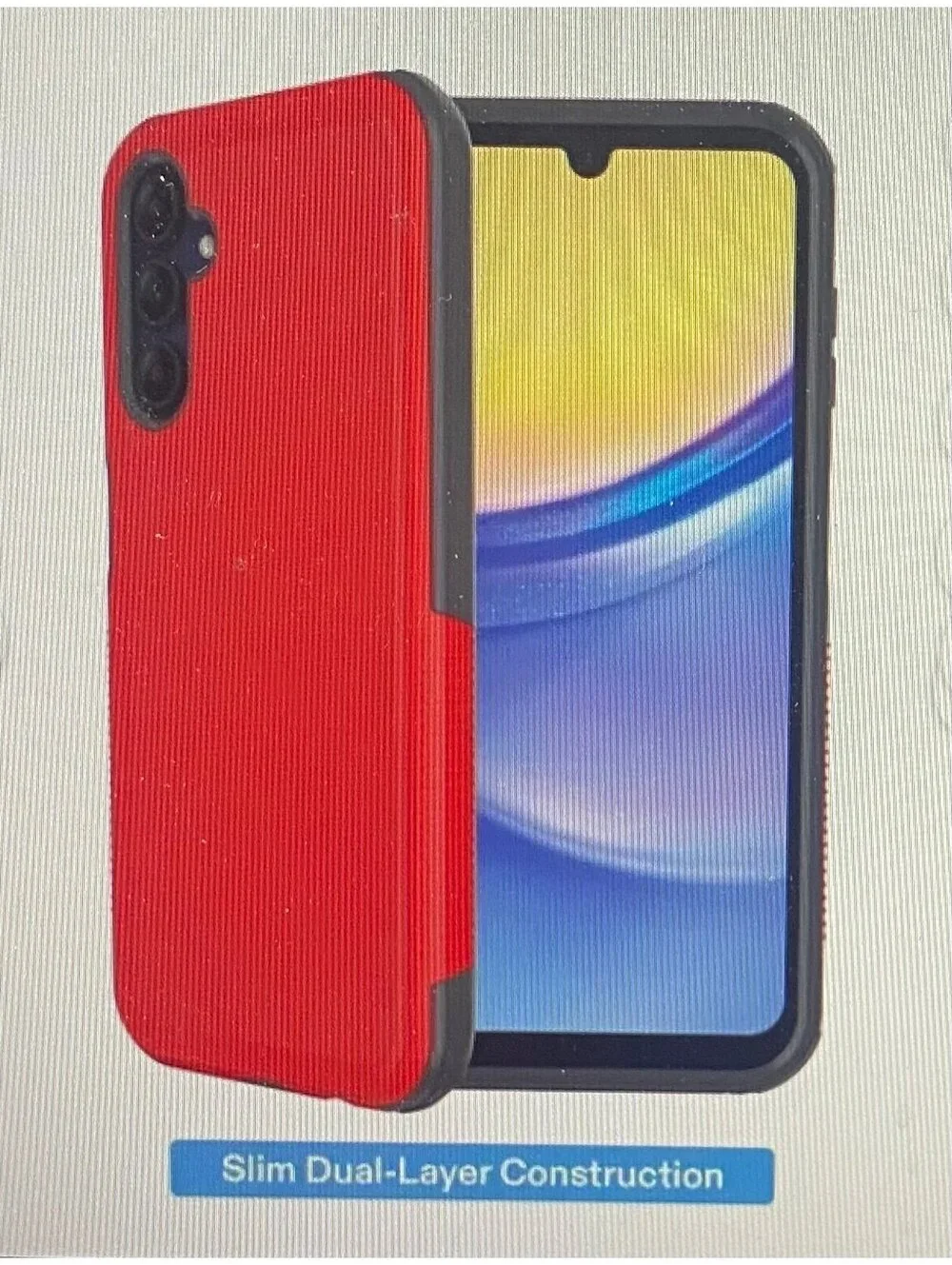 Onn Slim Rugged Case for Samsung Galaxy A15 5G Red/Gray